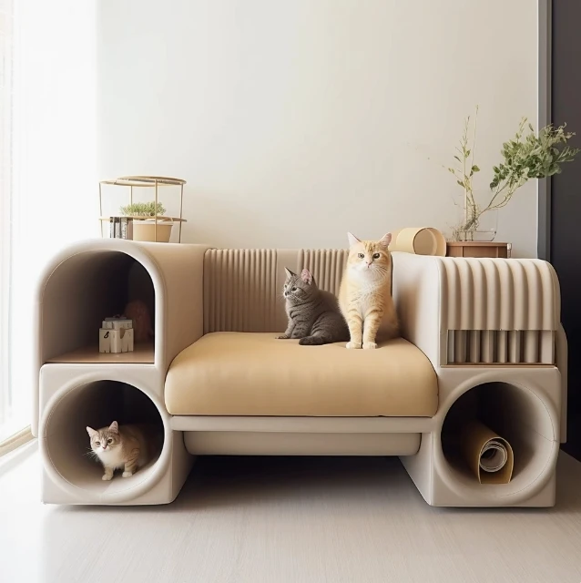 3D Print Cat Bed Kennel Pet Sofa Durable Scratch-Resistant Easy to Clean Pets and Humans Sharing Furniture Customized