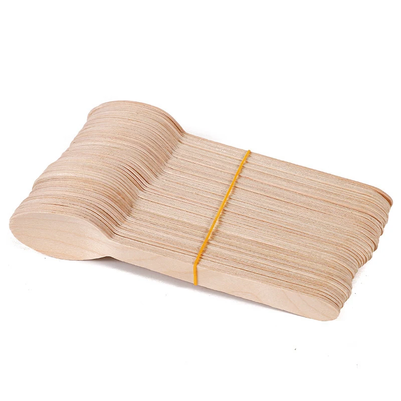 Wholesale Eco-Friendly Degradable Disposable 105Mm Length Birch Wood 110Mm Cutlery Small Pointed Wooden Ice Cream Spoon