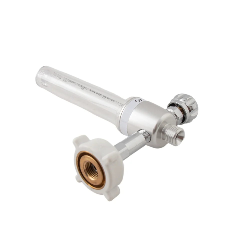 High quality medical equipment oxygen regulator brass oxygen flowmeter with humidifier bottle