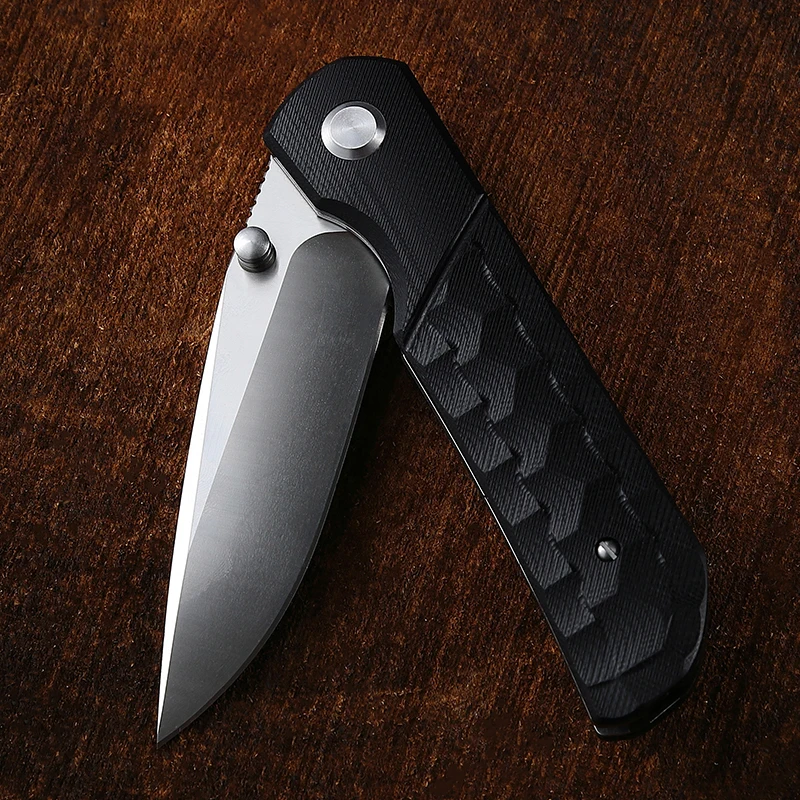 Free Sample 8.5In Factory Popular Big Size D2 Steel Blade Black Color G10 Handle Folding Hunting Survival Camping Knife Blanks