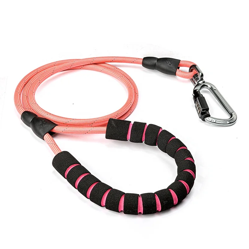 Custom Nylon Pet Leash, High Quality Soft Padded Handle Thick Lead dog Leash for Large Medium Dogs