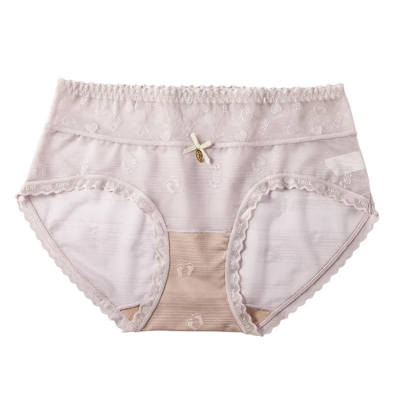 Ultra-thin Ice Jacquard Underpants Sexy Transparent Low Waist Lace Panties