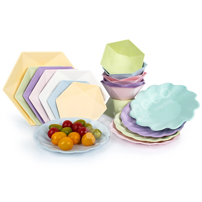 bagasse 16oz soup salad bowl food container assorted color soup bowl disposable bagasse square plate paper plate