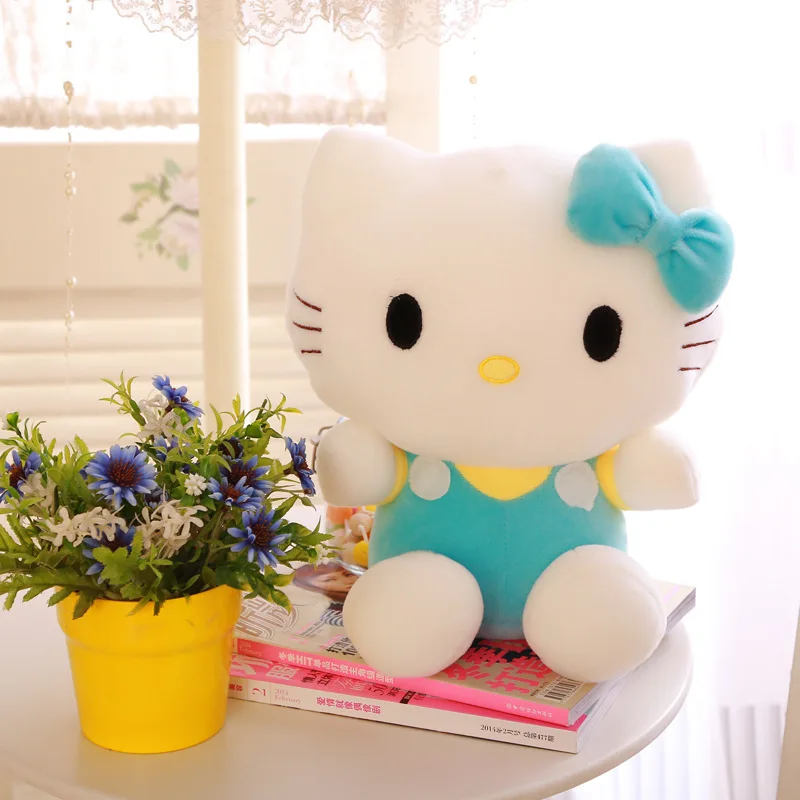 The New Bow Cat Plush Dolls Cute Kawaii Kt Cat Plush Toys Stuffed Animal Hello Kitty Dolls Pillow Christmas Gifts