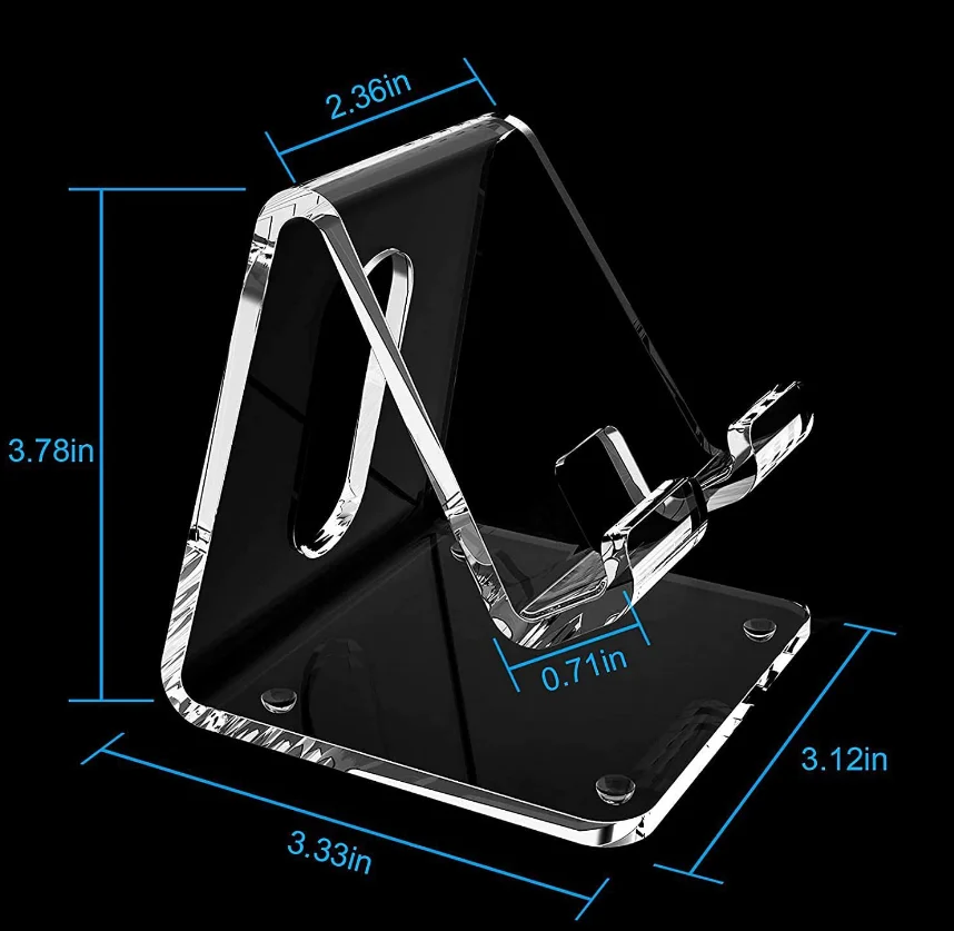 Transparent acrylic mobile phone display stand lazy mobile phone stand simple carry plexiglass display stand