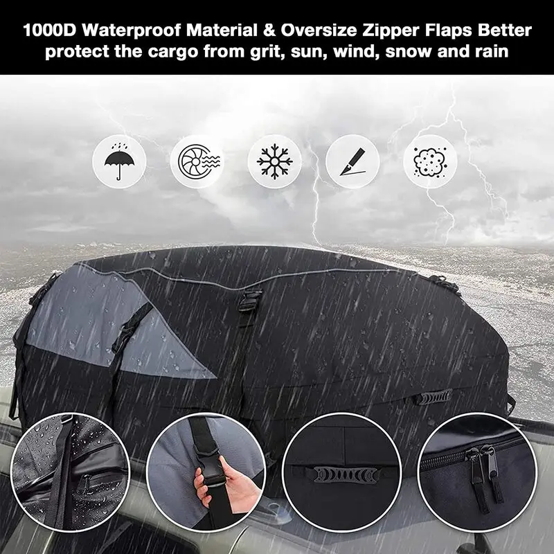 Waterproof 20 Cubic Feet Rooftop Cargo Carrier Box Vehicle Car Roof Top Travel Luggage Camping Tent