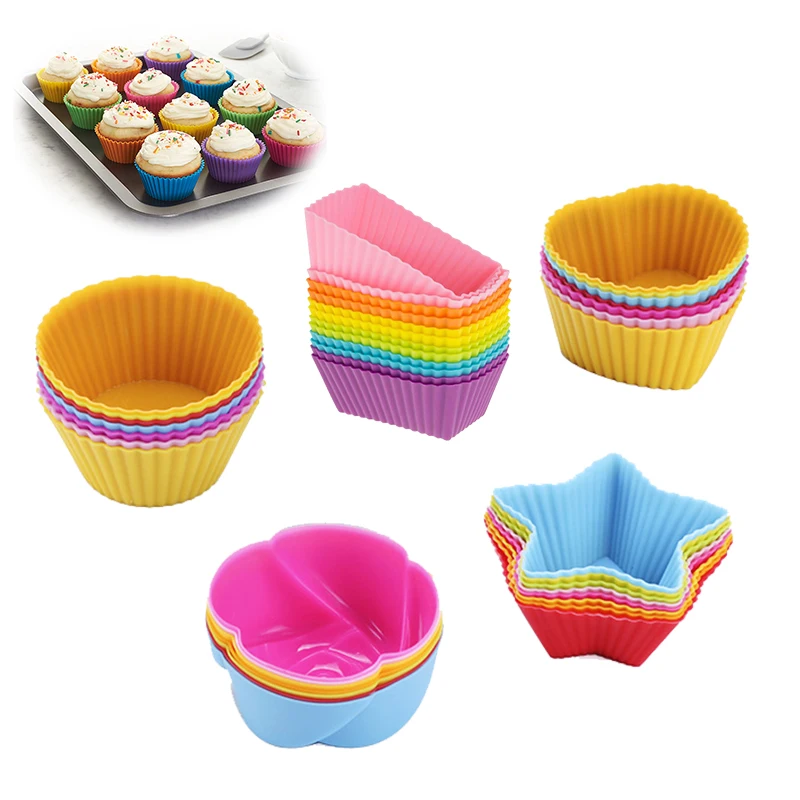 Easy Clean Silicon Baking Mold Muffin Cups Cupcake Liners For Cake