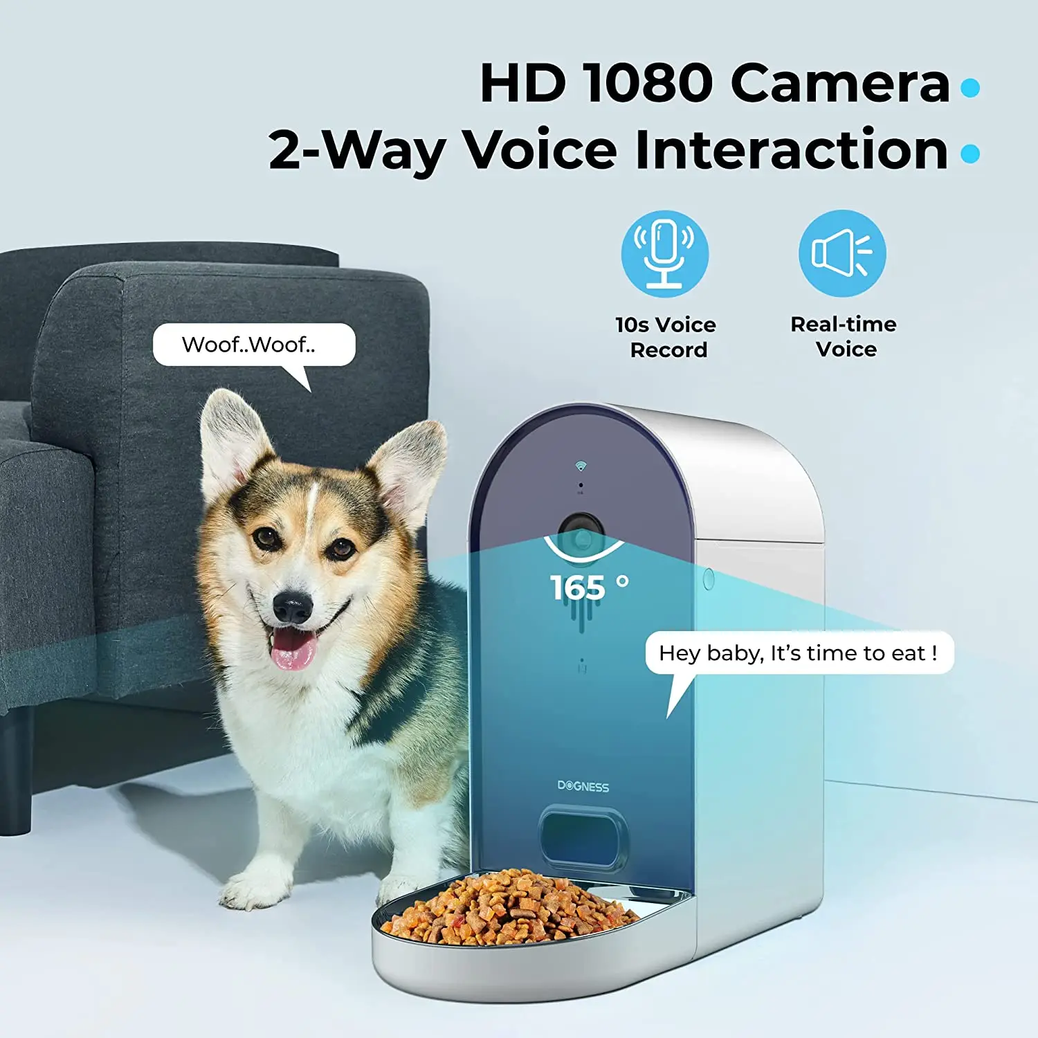 Dogness Amazon Top Sellhomeutomatic Dog Feeder Smart Wifi Automaticfood Dispenser Automatic Pet Feeder Camera BSCI Bowls Modern