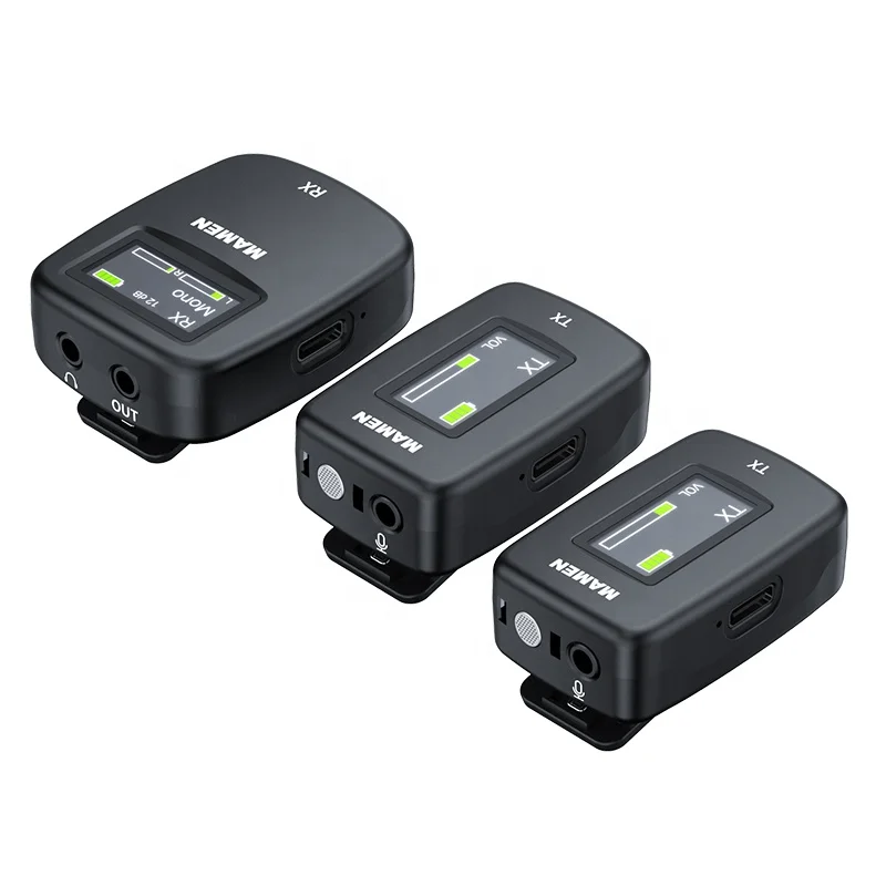 Camera 2.4G Wireless Lapel Lavalier Mic Recorder Interview Shot Gun Mic Microphone With Speech 5G For Laptop DSLR Tablet