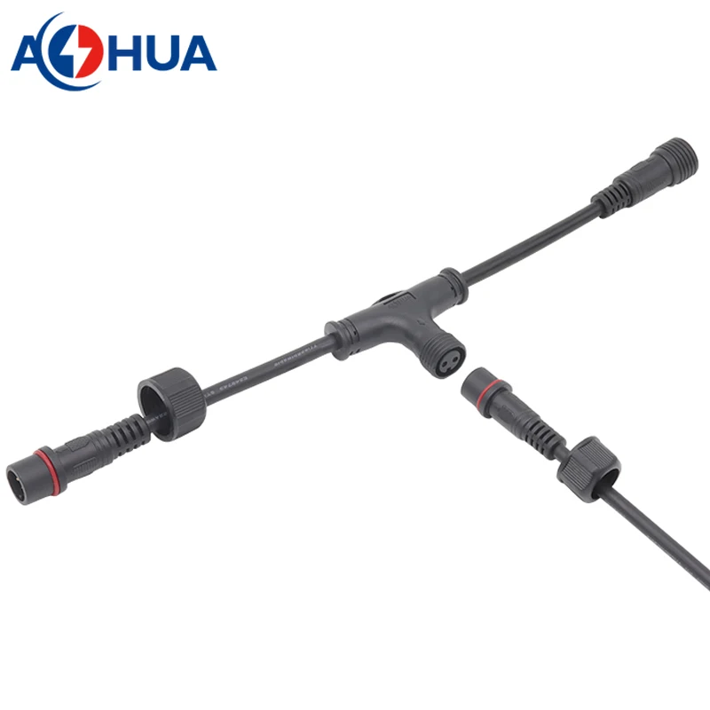 AOHUA plant grow light wire solution customized IP65 male female waterproof 3 pin t cable connector