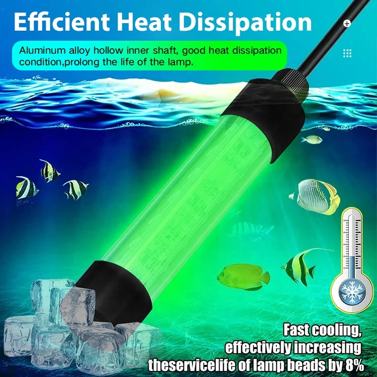 High Lumen Attract Fish 12V LED Night Camping Professional Underwater Lighting Decoy Catcher LED Fish Trap Trapper Fishing Light