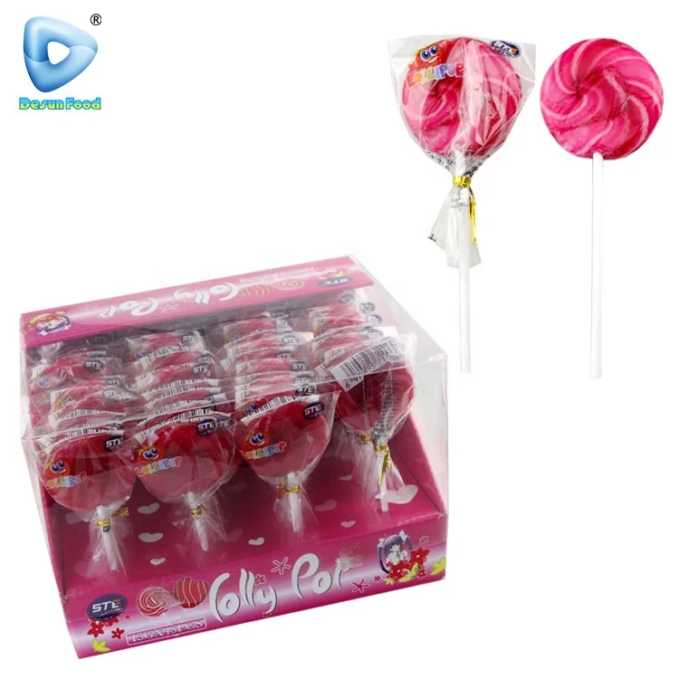 Hot Selling Colorful Fruit Flavor Round Shape Lollipop Hard Candy