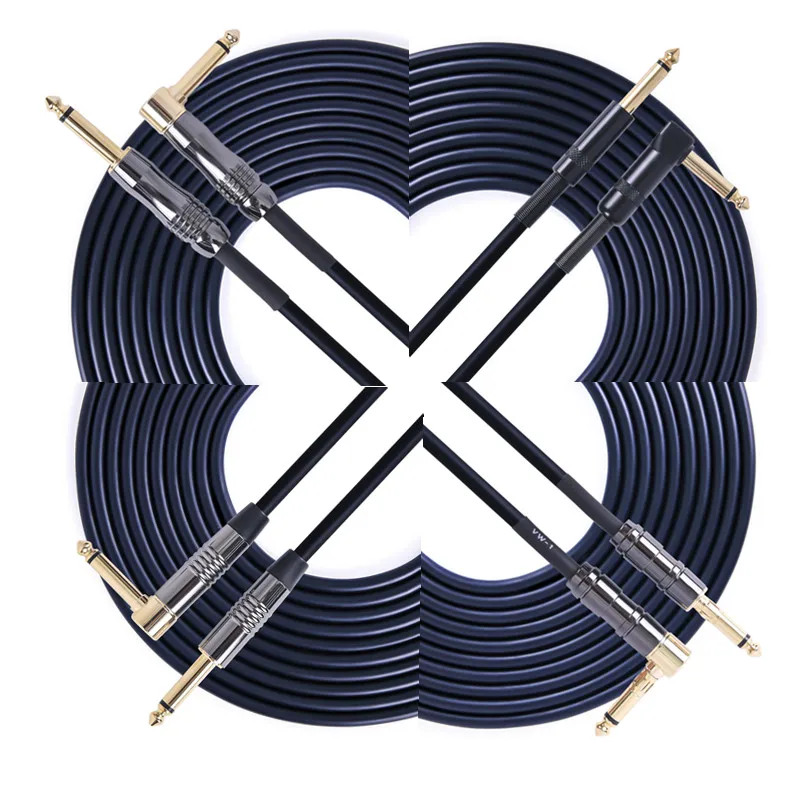 
 1/4 дюймов 6,35 мм 10 футов 15 футов 20 футов прямоугольный электрогитара/клавиатура инструмент гитарный кабель  