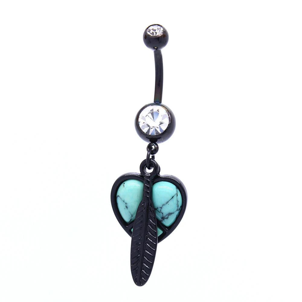 Xinfocus 2024 Hot Selling 14K Solid Gold Stainless Steel  Wholesale Flower  Heart Star Belly Navel Rings Body Piercing Jewelry