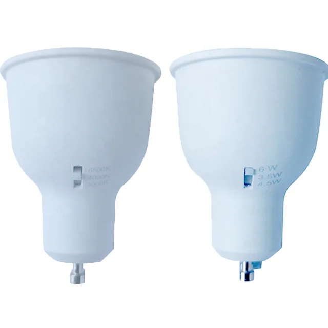 Tri color tri wattage 3.5W/.5W/ 6W GU10 led spotlight beam angle 30/60 degree 3 CCT led bulbs lighting