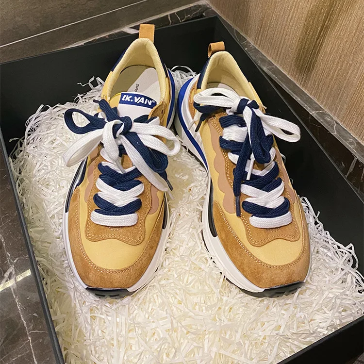 Designer luxury ladies blank casual breathable colored matches walking shoes sports platform chunky sneakers women