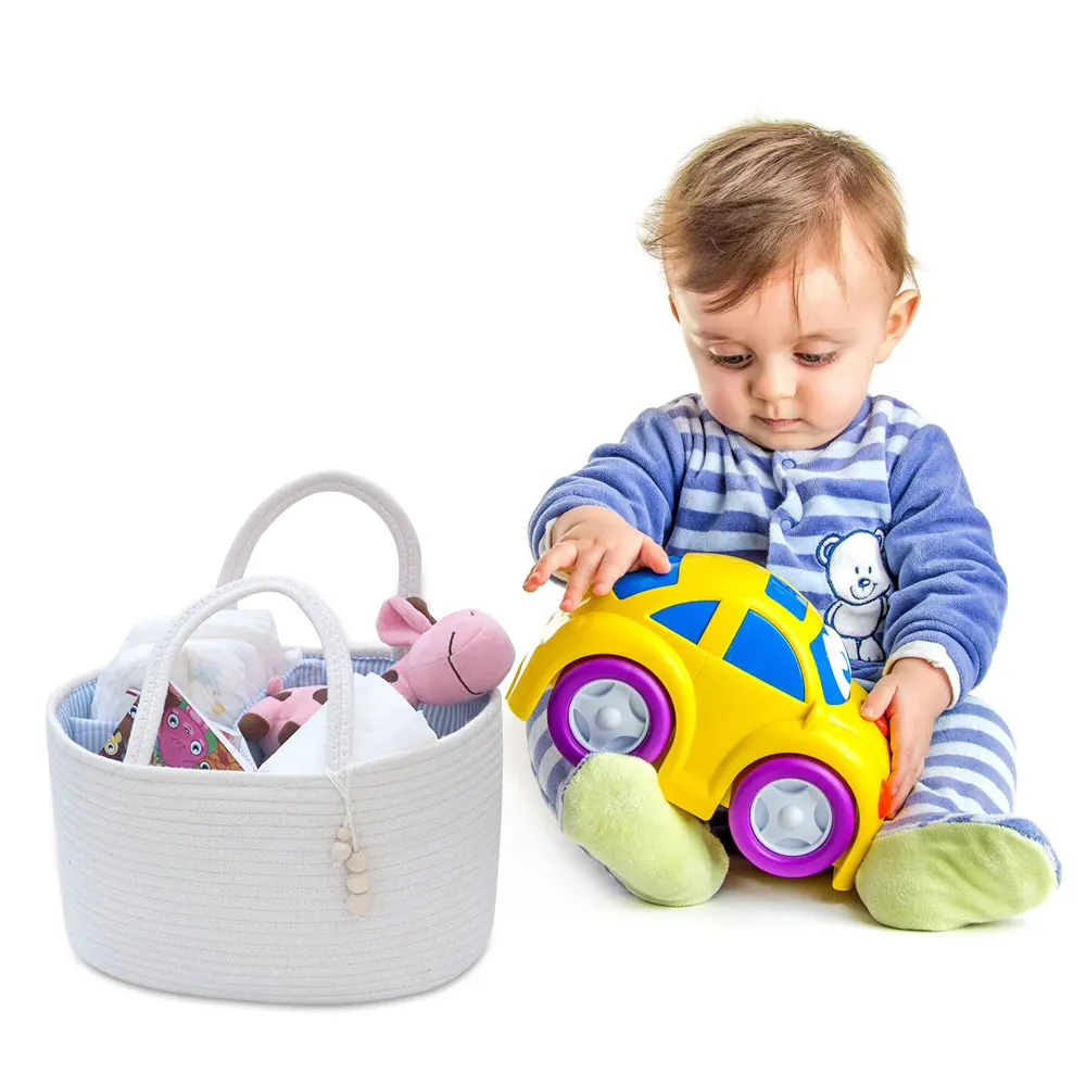 ICEBLUE HD Mommy Bag Jute Cotton Rope Baby Diaper Caddy Diaper Bags