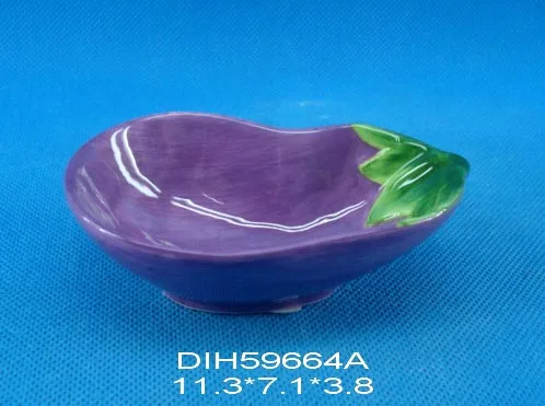 Hand-painted ceramic red shaped dish for home/kitchen decoration