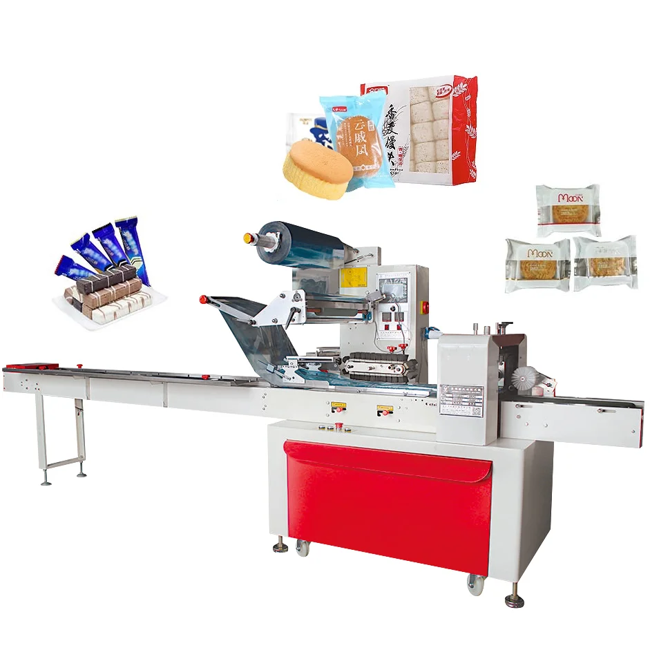 Full Automatic Bakery Bread Bag Pillow Packing Machine Cake Bread Pita Bread Packaging Machine with gas flushing