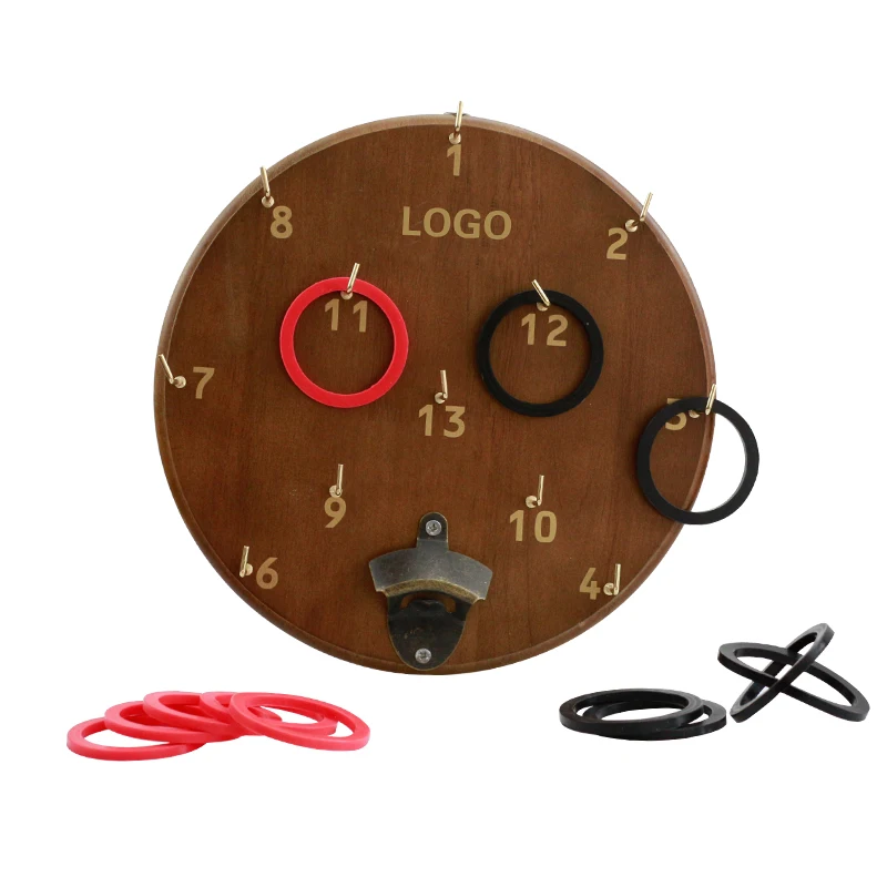 wooden ring toss with opener for competitive game  can hanging on the wall