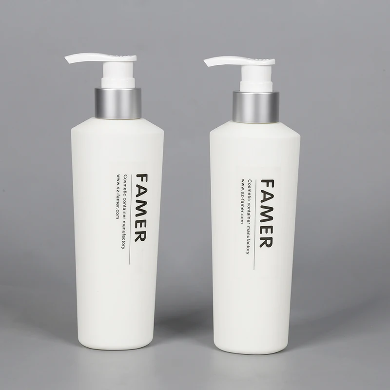 customized 200ml 250ml 300ml 500ml 10oz White HDPE cylinder empty Squeeze Mist Sprayer Plastic Bottle lotion Pump bottle