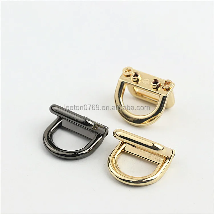 Stock supply 17mm zinc alloy double D ring buckle for leather bags