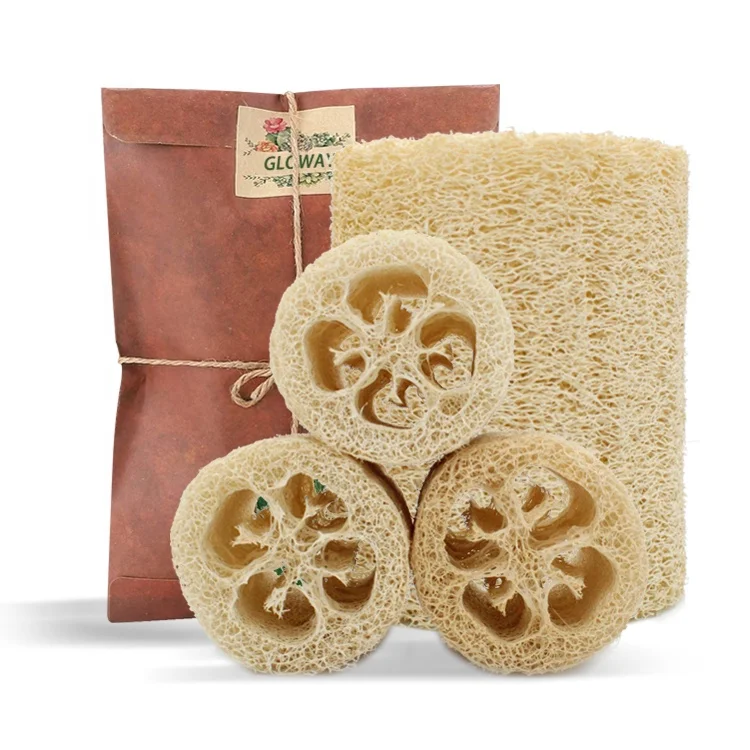 BSCI Customized 1 Piece Biodegradable Body Scrubber All Natural Lufa Loofah Sponge for Bathing or
