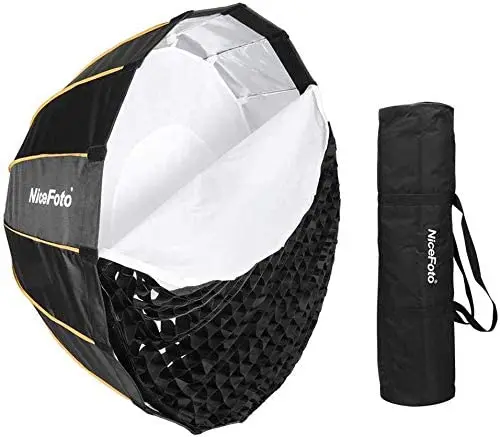 
NiceFoto LED 35inch/90cm Quick Set-up Deep Parabolic Softbox Umbrella Softbox Photography Studio Video Soft Box with Carry Bag 