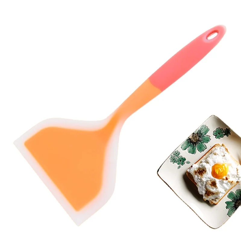 BPA Free Heat Resistant Cooking Turner Food Grade Silicone Turner for Cooking Kitchen Scraper Wide Pizza Shovel