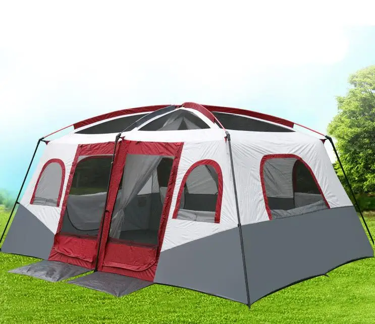 
8 Person Outdoor Waterproof Largest Camping Family Tent 5-6 person Luxurious Waterproof 2 Bedrooms Big Family Camping Tent 