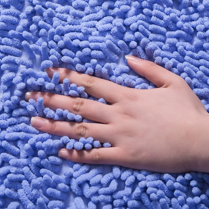 
Top Soft Shaggy Non-slip Microfiber Doormat Bathroom Rugs Bath Mats Shower Rugs 