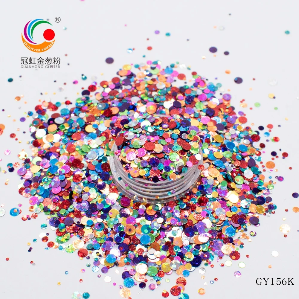 Ново-проектированные круглые серьги с Mix Блеск оптом полиэстер блестящие туфли-лодочки на устойчивом Праздничная поделка Блеск порошок украшения