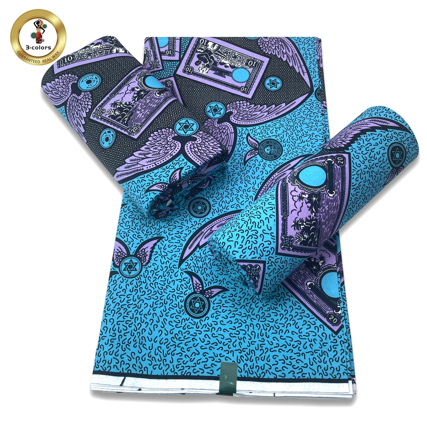 2022 popular new fashion 100% cotton african wax fabric 6 yards for costume