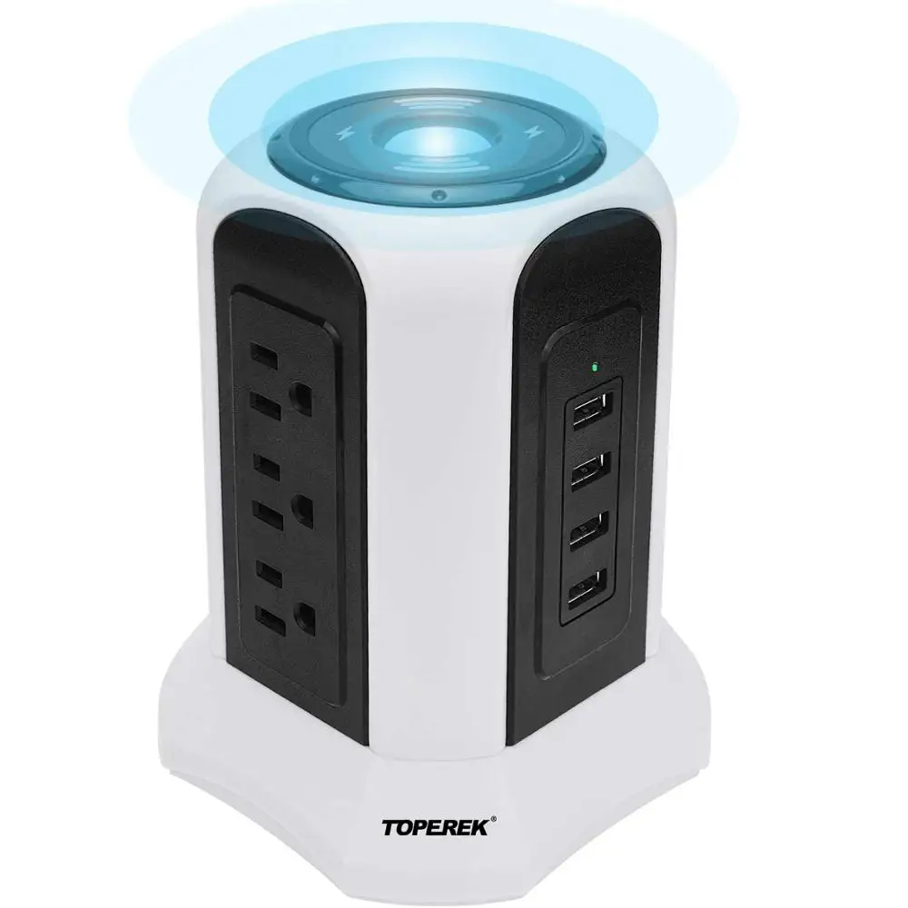 Беспроводная зарядная розетка, настольная зарядная станция с 9 розетками и 4 USB-портами, 4,5 а, многофункциональное зарядное устройство с интеллектуальной вилкой