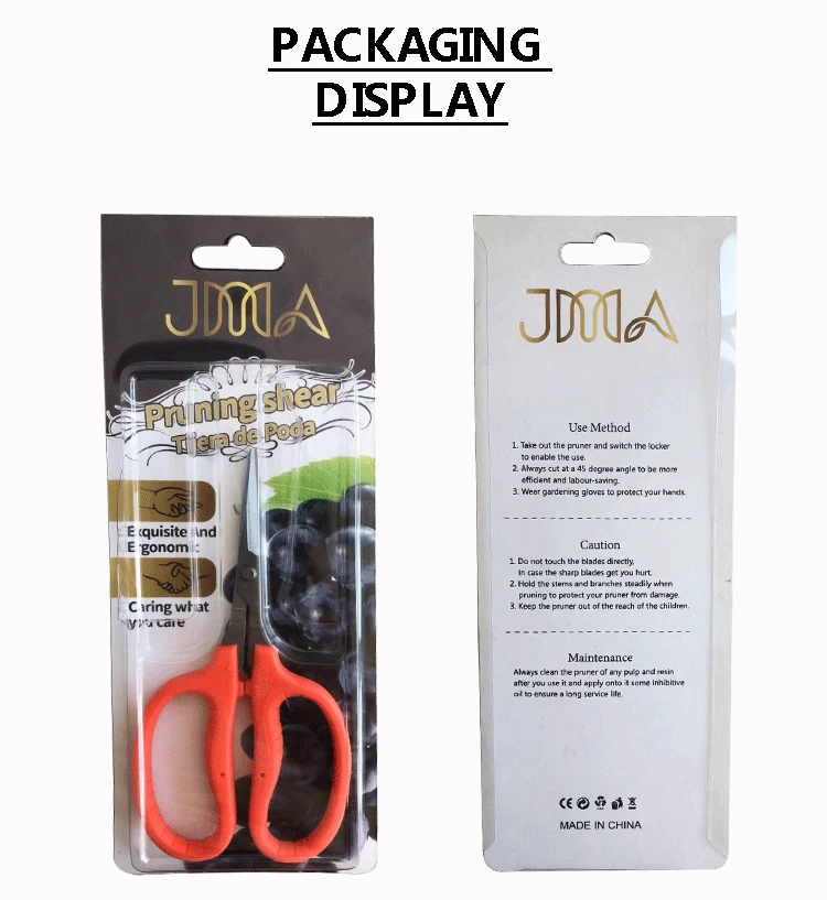 JMDA  Factory Supply Stainless Ergonomic Unique Fruit trimmer grape scissor vineyard grape trimmer