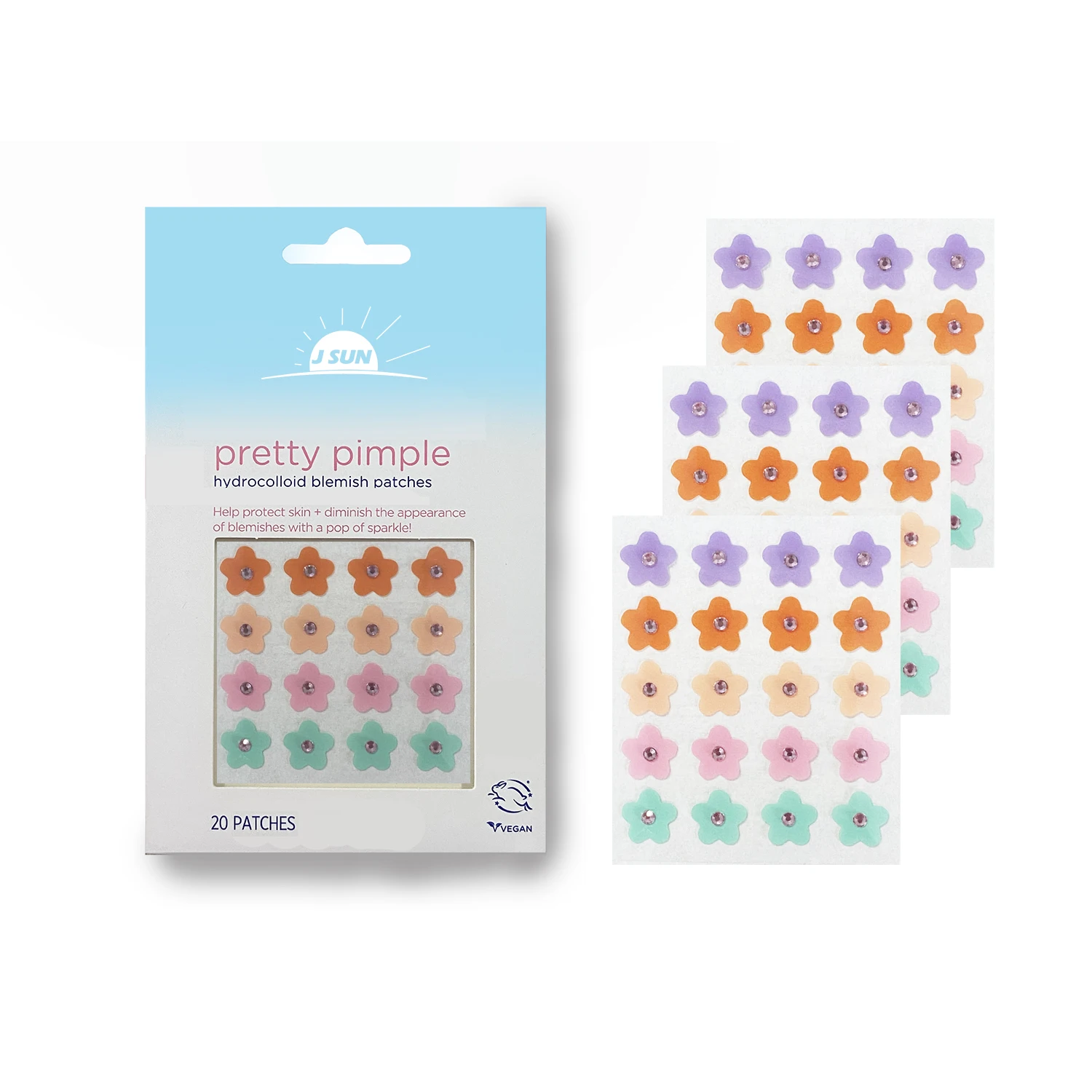 20 patches Colorful shape with crystal acne patch new shape acne pimple patch