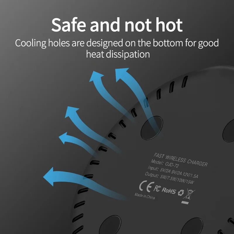 Оптовая продажа, портативное магнитное Беспроводное зарядное устройство 15 Вт, универсальное круглое быстрое зарядное устройство QI, беспроводное зарядное устройство для мобильного телефона