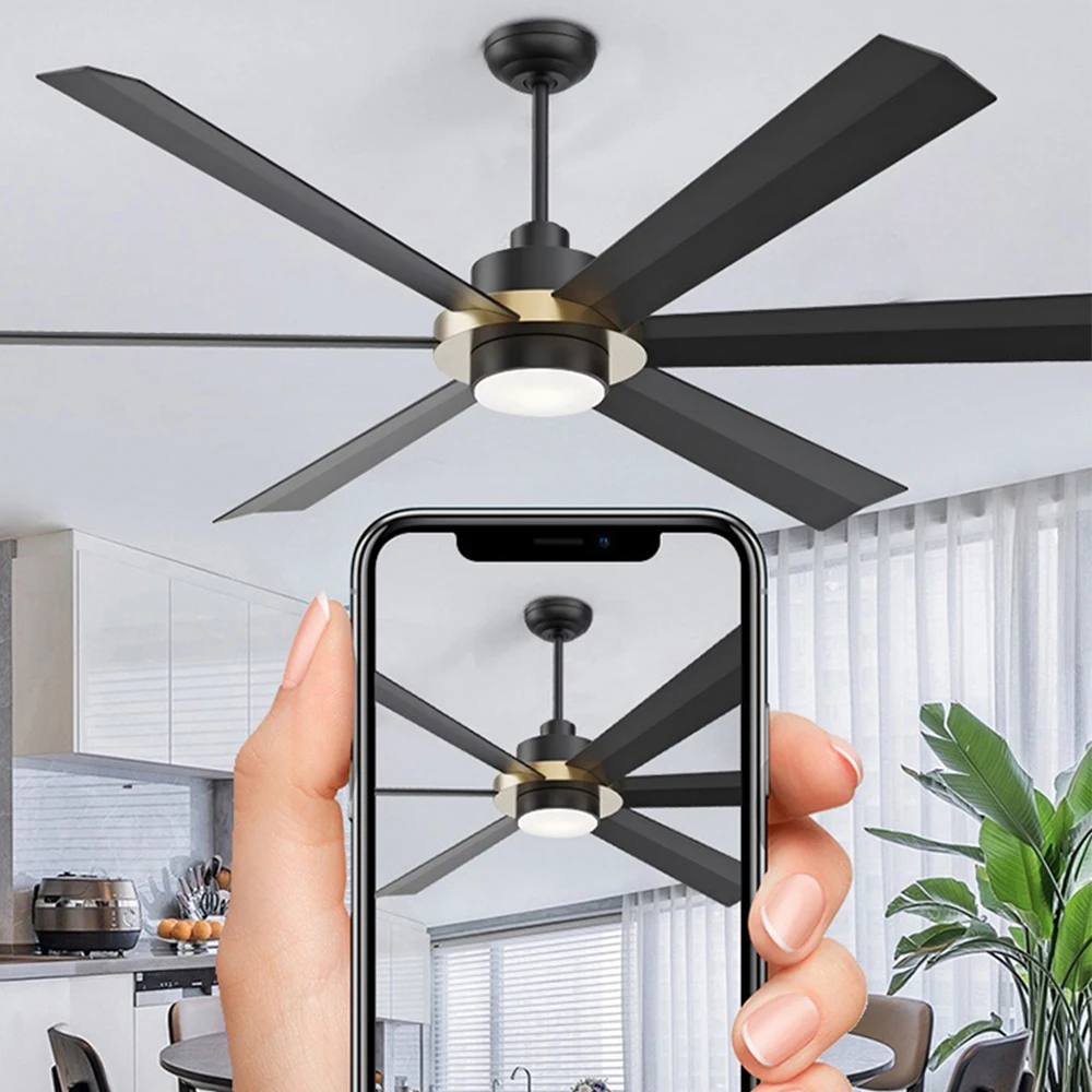 Home Hotel 95 RPM 72inch 8 Fan Blade DC Motor 6 Speed 45w Led 18w Ceiling Fans with Lights Remote Control