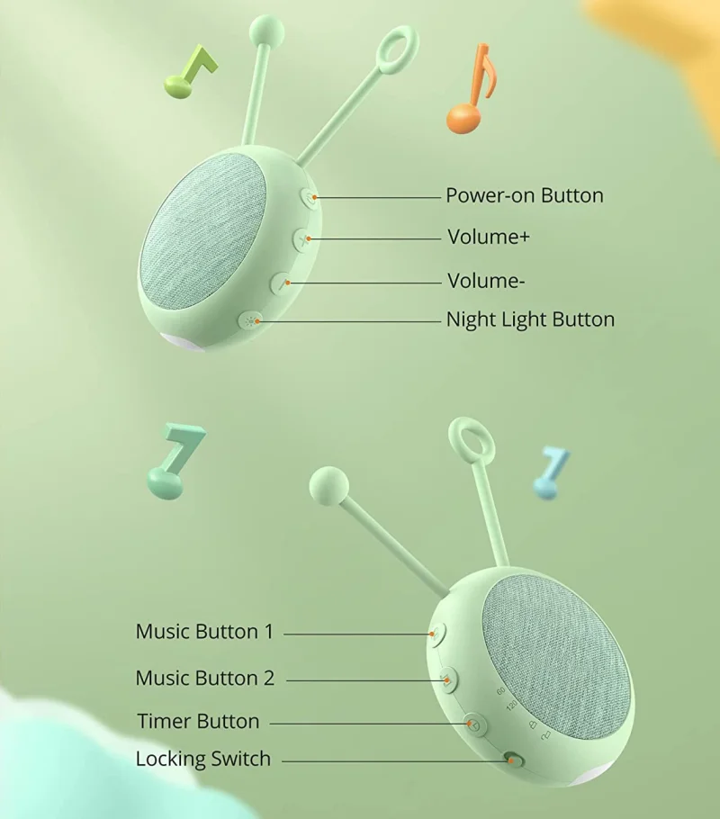 2023 Hot rechargeable White Noise Sound Machine Night Lights with 10 Soothing relax Sounds Portable pocket Sleep Sound Machines
