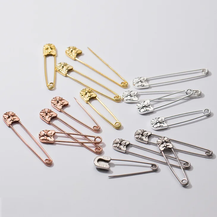 Crusader flower Design Jewelry 18K Gold Suit Clothing Decorative 925 Sterling Silver Brooch Big Pin Brooch For Men Women