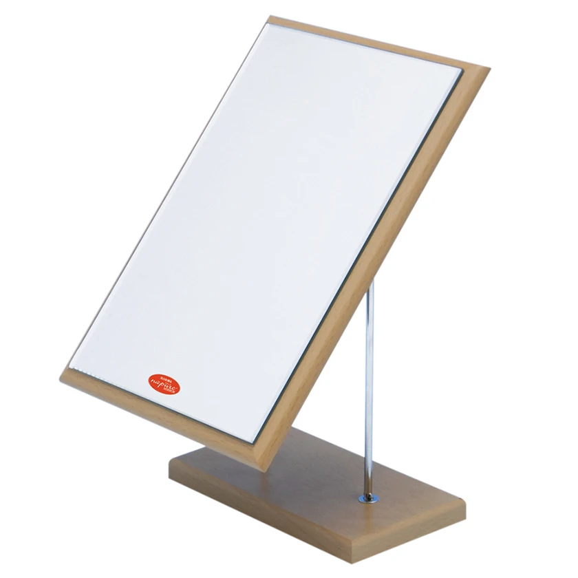 
Настольное прямоугольное зеркало для макияжа с высокой прозрачностью и деревянной рамкой 