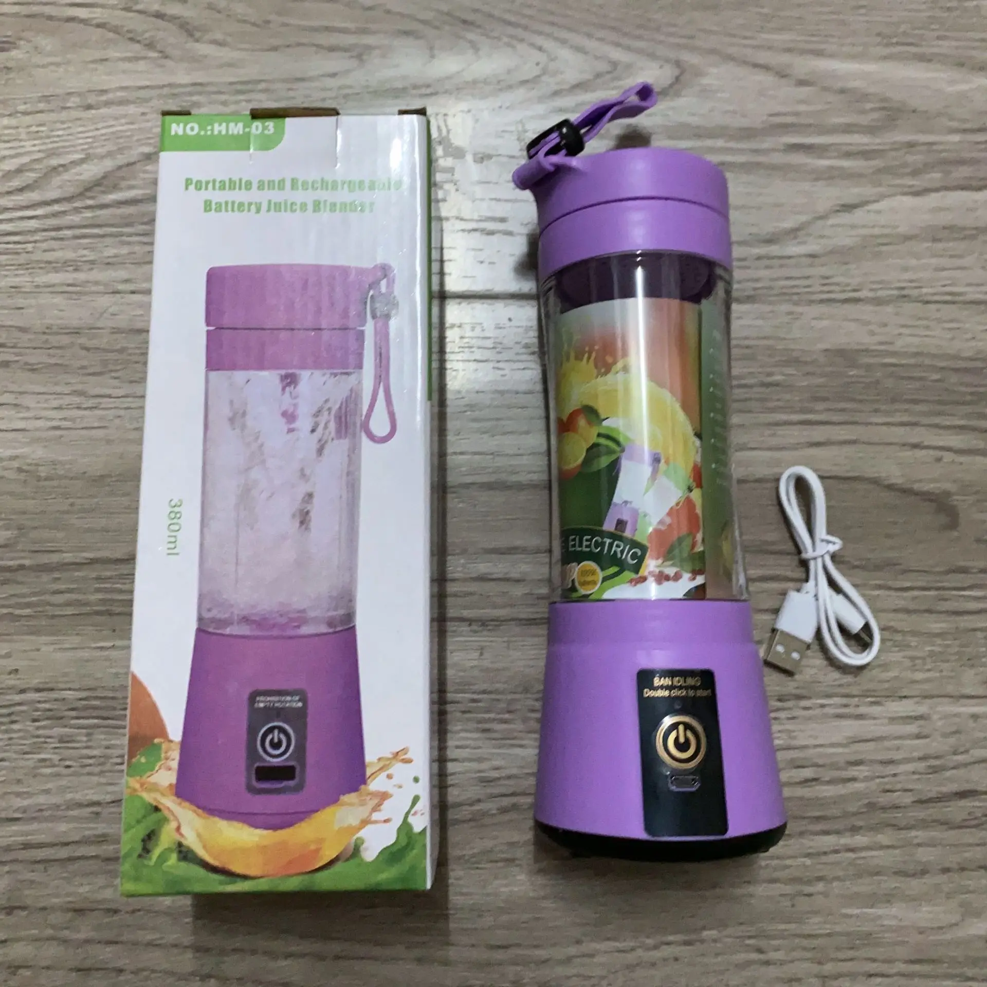 Wholesale Colorful Fruit Squeezed Juice Mixer USB Rechargeable Portable Blender 2-4-6 Blades Juicer