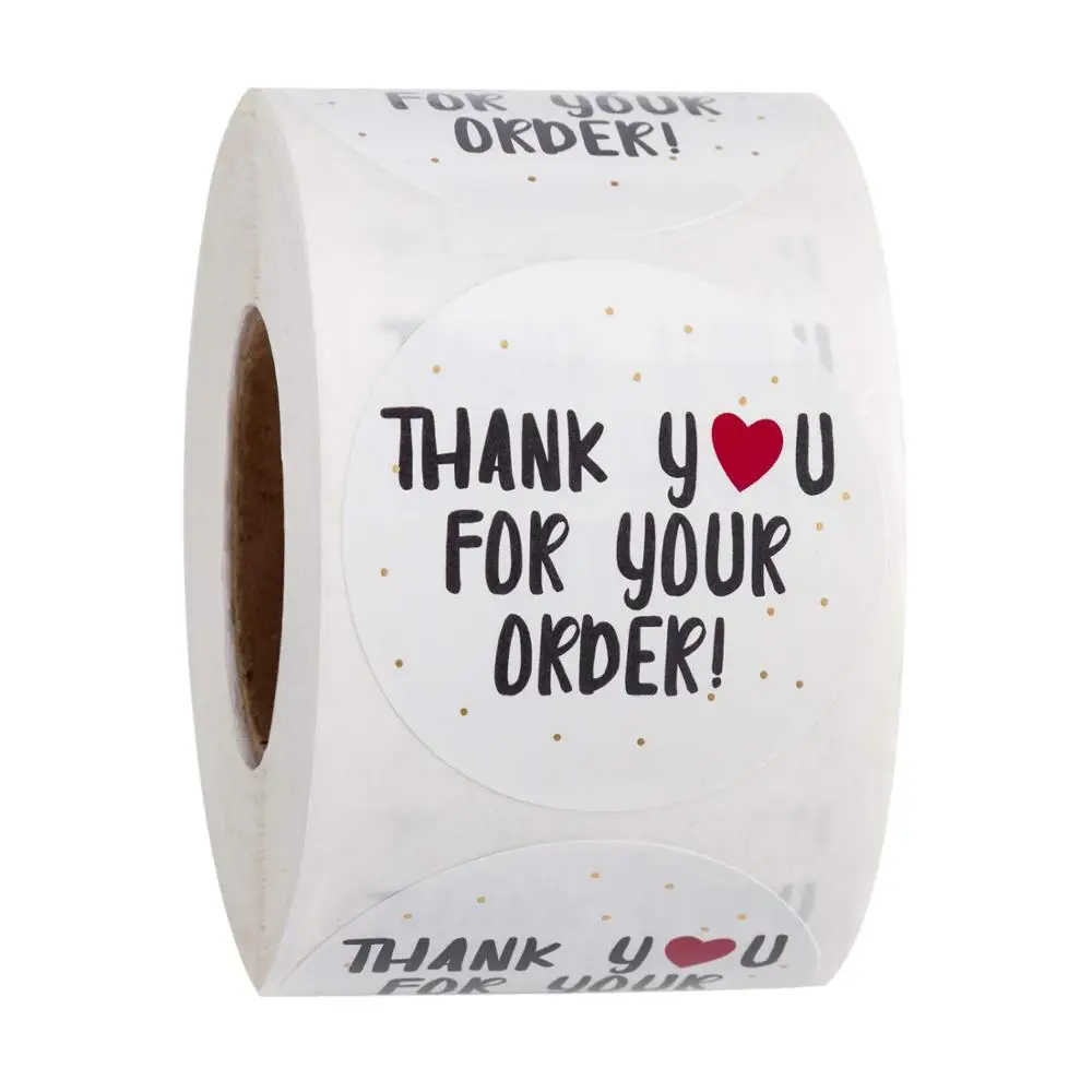
high quality transparent adhesive labels hand made with love thank you