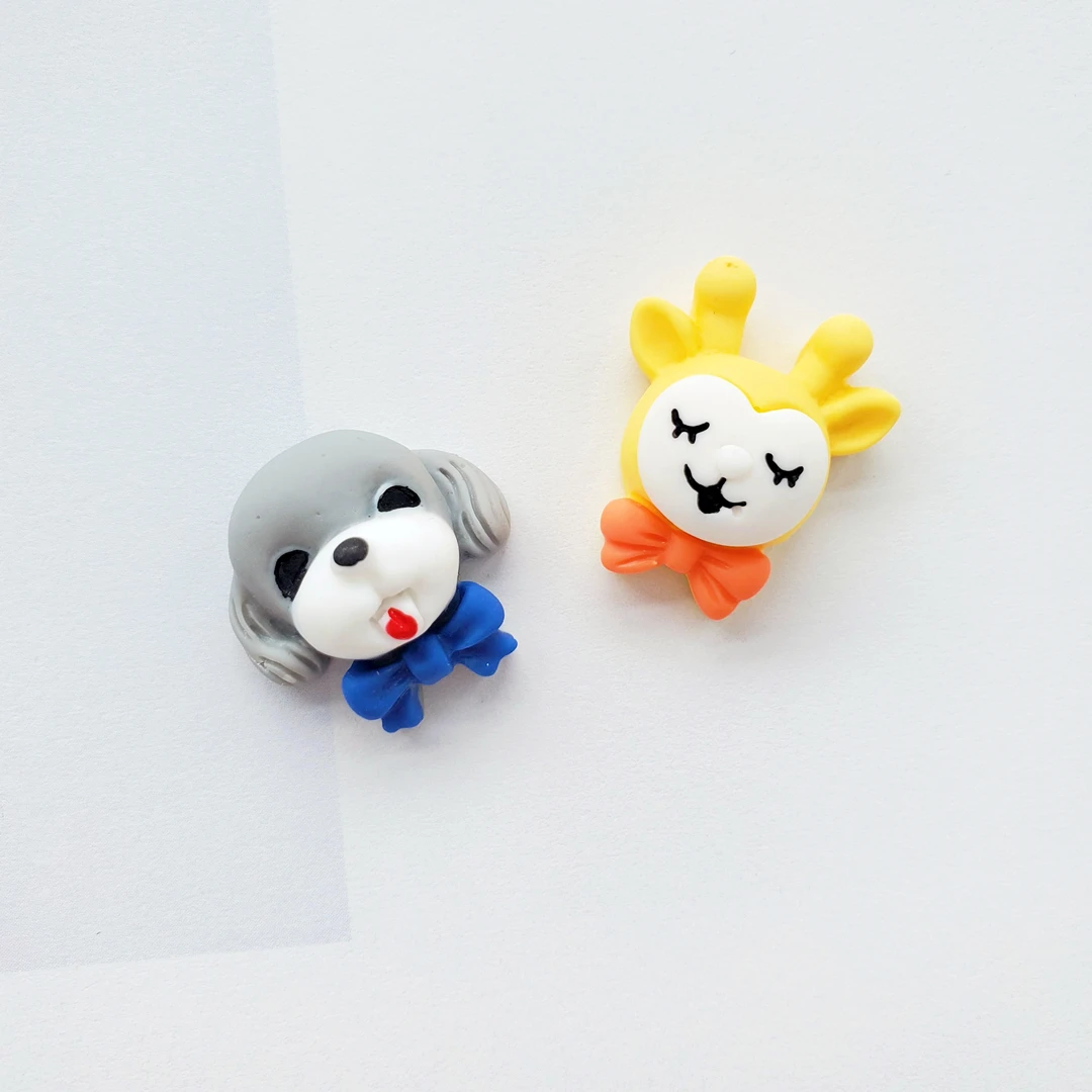 Wholesale Diy Kids  cartoon resin accessories rabbit bear frog children rubbers band hairpin set material for jewelry making