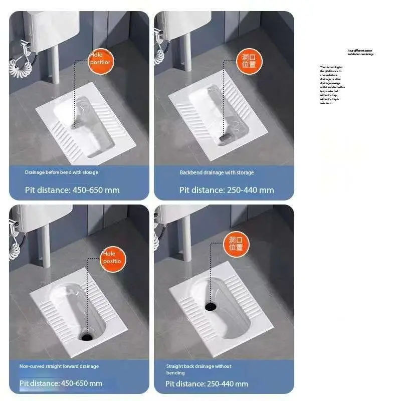 Bathroom squat toilet floor-standing ceramic squat toilet WC with flush squat toilet