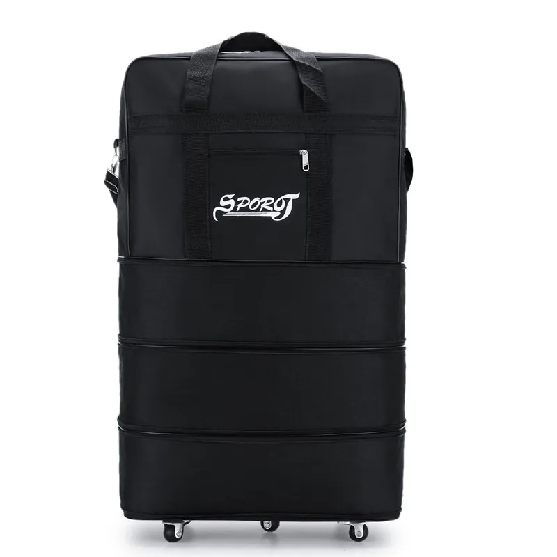 Hot sale expandable Foldable Lightweight Weekend Overnight Business Travel Suitcase Rolling Wheels Duffel trolley Bag