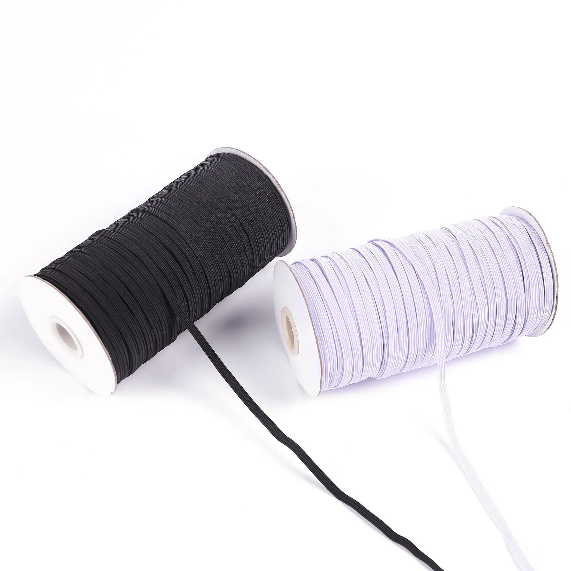 Hight quality High Elastic Spool Factory Supply Black/White/multicolor Woven Ribbon Knitted Elastic Rope Flat Elastic Band