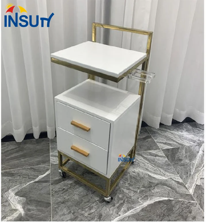 Modern design free sample white trolley simple small gold and black carts trolleys for sale
