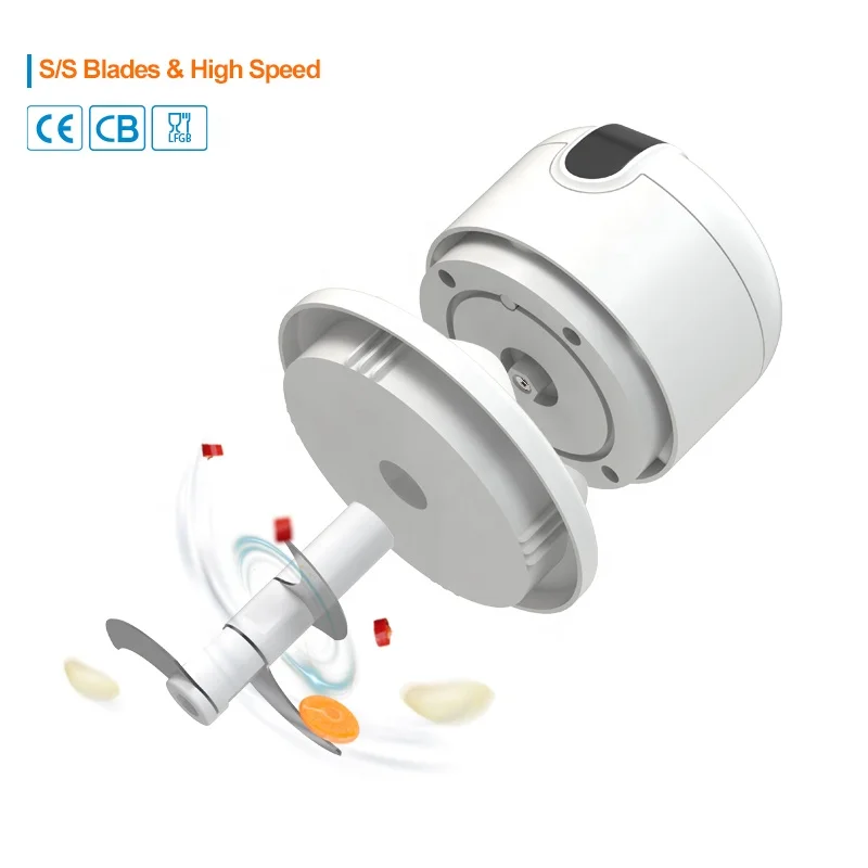 portable electronic cordless rechargeable wireless USB mini electric garlic chopper