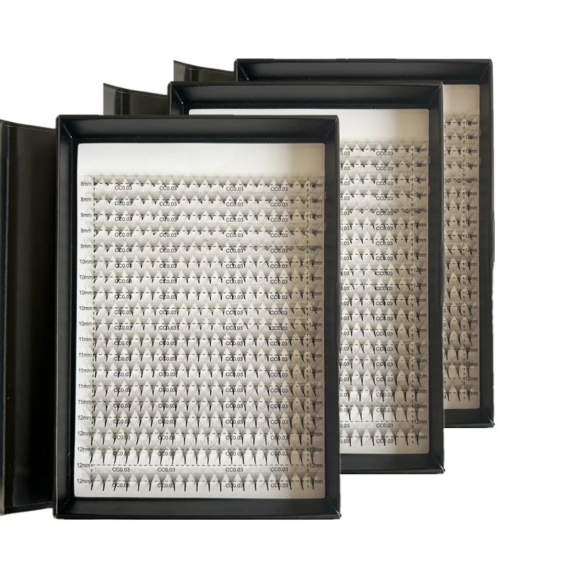 Готовые вееры расширения Корейская PBT C D локон смешанной длины индивидуальная упаковка короткий стержень длинный заостренная основа ресницы веер